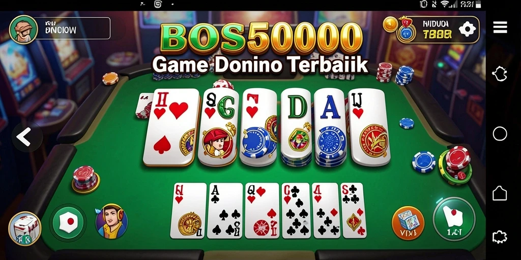 Tampilan menarik dari gameplay Domino di BOS5000.