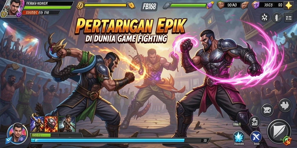 Tangkapan layar FB168 menunjukkan pertarungan seru antara karakter utama.