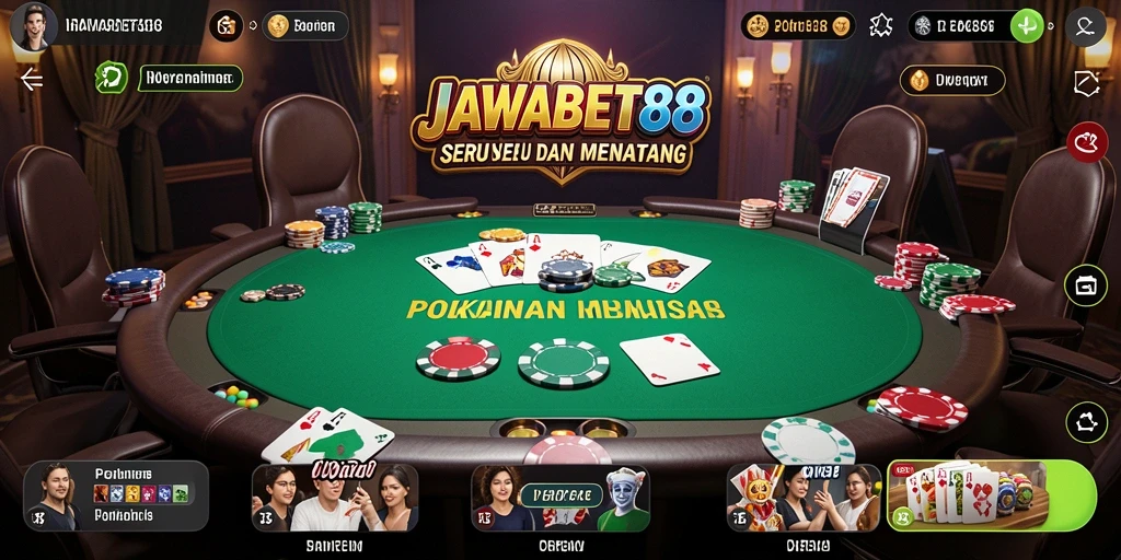 Screenshot gameplay JAWABET88 menampilkan momen seru pertandingan Poker.