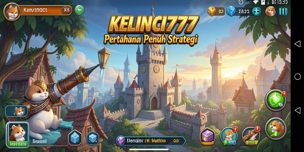Tampilan gameplay KELINCI777 yang menarik dalam genre Tower Defense.