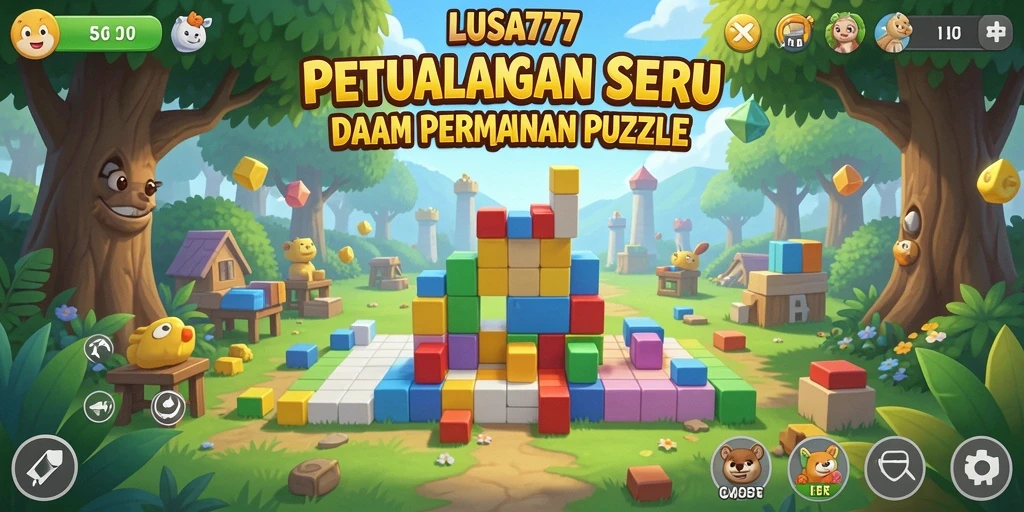 Screenshot gameplay dari LUSA777 yang menunjukkan tantangan puzzle.