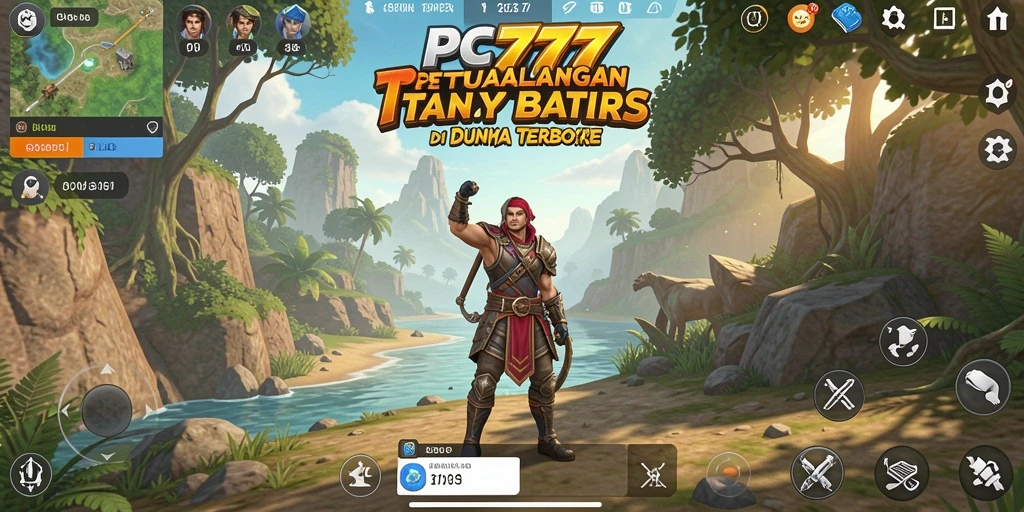Screenshot gameplay PC777 yang menunjukkan eksplorasi dunia terbuka.
