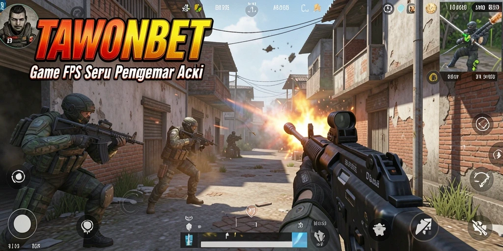 Tampilan gameplay seru dari TAWONBET dengan aksi tembak-tembakan intens.