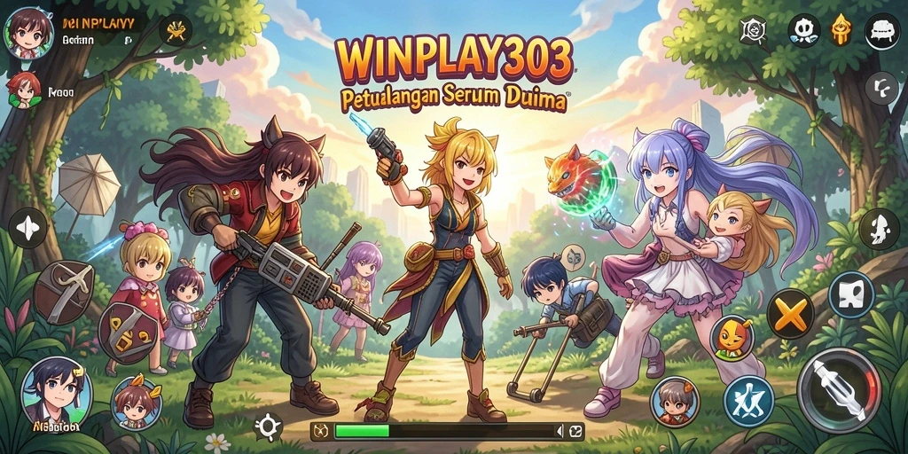 Tampilan gameplay <strong>WINPLAY303</strong> dengan karakter anime yang epik dan aksi yang mendebarkan.